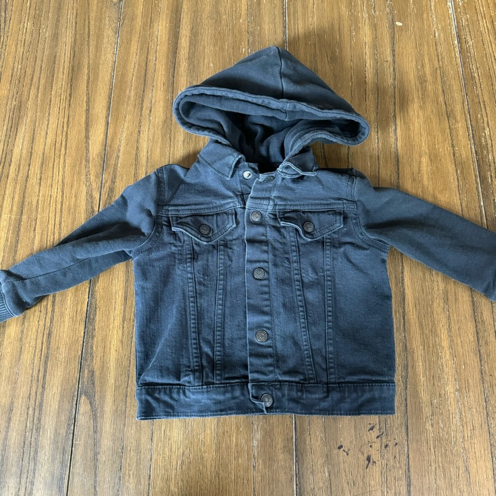 Gymboree black denim hooded jacket